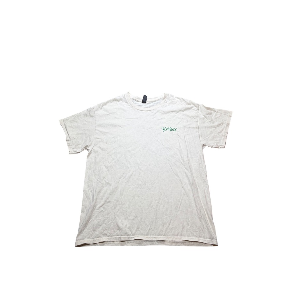 Ilegal Mezcal Dice Club Graphic T-Shirt Mens Large Cream Green Oaxaca Mexico